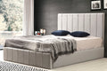 Cadre de Lit Velours Gris Perle Design Épuré