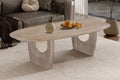 Table Basse Ovale Bois de Manguier Massif Style Scandinave
