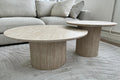 Table Basse Effet Travertin Plateau Céramique
